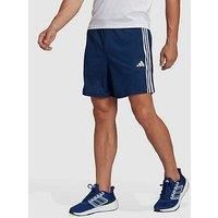 adidas Men/'s Essentials Piqué 3-Stripes Training Shorts, Dark Blue/White, XL