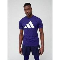 adidas Men/'s Essentials Feelready Logo Training T-Shirt, Dark Blue/White, S