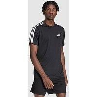 adidas Men/'s Tr-ES Base 3s T-Shirt, Black/White, XS, Black/White, XS