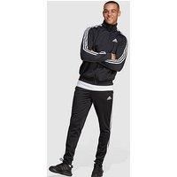 adidas Men/'s 3 Stripes Tracksuit, Black, S