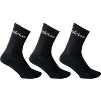 adidas Unisex Linear Crew Cushioned 3 Pairs Crew Socks, Black/White, L