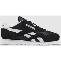 Reebok Women/'s Classic Nylon Sneaker, CBLACK/FTWWHT/FTWWHT, 4 UK