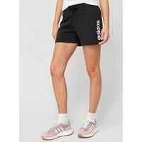 adidas Women/'s Essentials Linear French Terry Shorts (1/2), Black/White, M