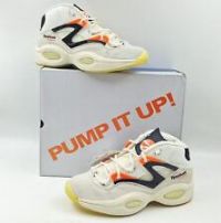 Reebok Mens Quest Pump Trainers Chalk/Black/Orange 10.5 (45)