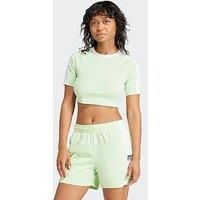 Adidas Originals Women'S 3 Stripe Baby Tee - Green