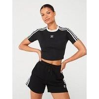 Adidas Originals Womens 3 Stripe Baby T-Shirt - Black