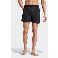 adidas Men Solid Short-Length Swim Trunks, Medium Grey Heather/White, XL