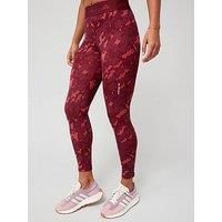 Adidas Womens Performance Techfit Camo 7/8 Leggings - Red