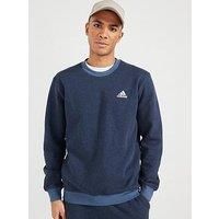 Adidas Sportswear Mens Melange Crew Sweatshirt - Navy