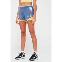 Adidas Women'S Running Own The Run 3 Stripes 2-In-1 Shorts - Navy