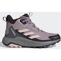 adidas Women/'s Terrex Anylander Mid RAIN.RDY Hiking Shoes Non-Football, Fig/Putty Mauve/Aurora Black, 3.5 UK