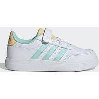 adidas BREAKNET 2.0 Shoes Children, Cloud White/semi Flash Aqua/Orange Tint, 2 UK