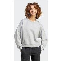 Adidas Sportswear Womens Small Logo Feel Cozy Crew Sweat - Grey/White