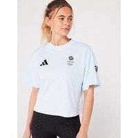 Adidas Women'S Team Gb Crop Tee - Blue