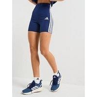 Adidas Sportswear Women'S Essentials 3-Stripes High Waisted Shorts - Blue