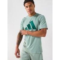 Adidas Men'S Train Essentials Logo T-Shirt - Silver Green/Collegiate Green