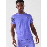 Adidas Mens Training Gym+ 3 Stripe T-Shirt - Blue