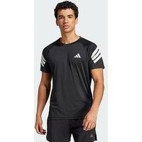 adidas Icon 3-Stripes T-Shirt, Recycled Polyester, Black