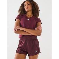 Adidas Womens Training Pacer Knit High Waist 5 Inch Shorts - Burgundy