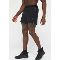 Adidas Mens Training Power 7In 2In1 Shorts - Black