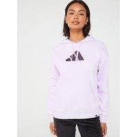 Adidas Sportswear Womens Holiday 3 Stripe Hoodie - Lilac