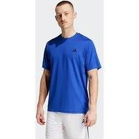 adidas Men/'s Train Essentials Training Tee, semi Lucid Blue/Black, M