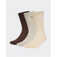 Adidas Originals Unisex Trefoil Crew Socks - 6 Pack - Brown Multi