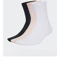 Adidas Originals Unisex 3 Stripe Crew Sock - 3 Pack - Black/White/Pink