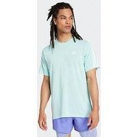 adidas Own The Run 3 Stripes Short Sleeve T-Shirt S Green