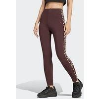 Adidas Sportswear Womens Animal 3 Stripe Legging - Brown