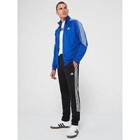 adidas Men/'s SPORTSWEAR 3S DOUBLEKNIT TRACKSUIT, semi lucid blue/black, M