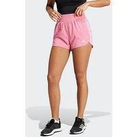 adidas Female Pacer Training 3 Stripes Woven High Rise Short, M 3 inch