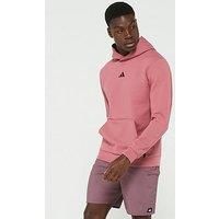 Adidas Men'S Designed For Training Pull Over Hoodie - Pink