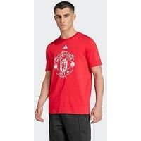 Adidas Manchester United Mens Dna Badge Tee -Red