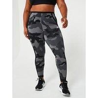 Adidas Sportswear Womens Camo 3 Stripe Leggings - Plus Size - Black