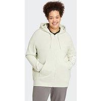 Adidas Sportswear Womens Linear French Terry Full Zip Hoodie - Plus Size - Green