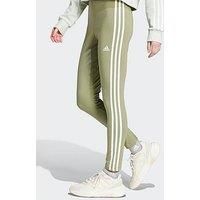 Adidas Sportswear Womens 3 Stripe High Waisted Legging - Green