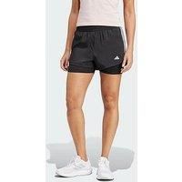 adidas FEMALE PACER 3 STRIPES TRAINING WOVEN SHORT, M Black