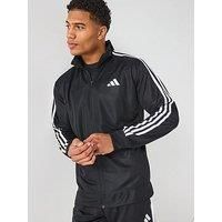 adidas Men/'s Train Essentials 3-Stripes Training Hooded Track Top, black, XL