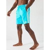 adidas 3-Stripes Swim Shorts 8-Inch, Recycled Polyester, Turquoise