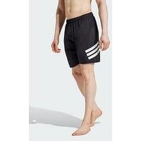 adidas 3-Stripes Swim Shorts 8-Inch, Recycled Polyester, Black