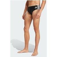 adidas Men/'s 3 Stripes Swim Trunks, Black/White, L-XL