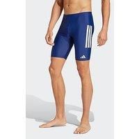 adidas Men/'s 3 Stripes Swim Jammers 8 INCH, Dark Blue/White, S-M