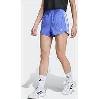 Adidas Womens Training Pacer Woven High Waist 5 Inch Shorts - Blue