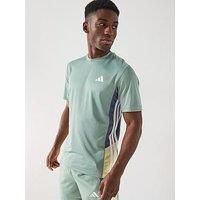 Adidas Men'S Train Essentials Colour Block T-Shirt - Silver Green