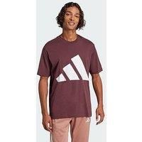 adidas Men/'s Essentials Big Logo Single Jersey TEE, Aurora Ruby/White, XXL