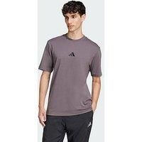 adidas Men/'s Essentials Small Logo Single Jersey TEE, Grey Strata/Black, XXL