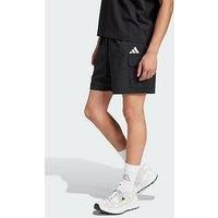 adidas Men/'s Essentials Small Logo Cargo Chelsea Short, Black/White, L