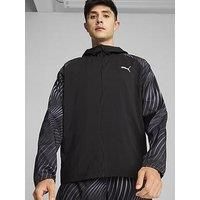 Puma Run Favourite Mens Running Jacket Black Hooded Reflective Full Zip