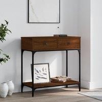 Console Table Brown Oak 75x34.5x75 cm Engineered Wood